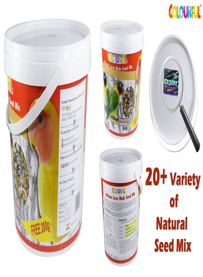 COLOURFUL ® - Natural & Healthy Premium Bird Food | Seed Mix (African Love Birds, 1 Kg+200 G Free),All Life Stages - Image 2